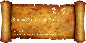 Kernács Irén névjegykártya